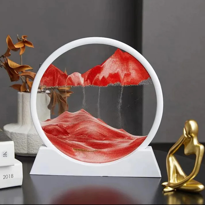 Sand Moving Art Picture Round Glass 3D Deep Sea Sandscape In Motion