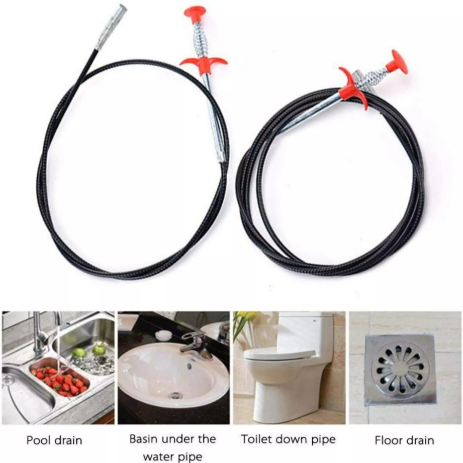 Long Drain Snake Clog Remover Drain Snake, Hair Drain Cleaning Tools, Stainless Steel Hair Catcher Clog Remover Tube Drain Cleaning for Kitchen/Sink/Bathroom Tub/Toilet. 