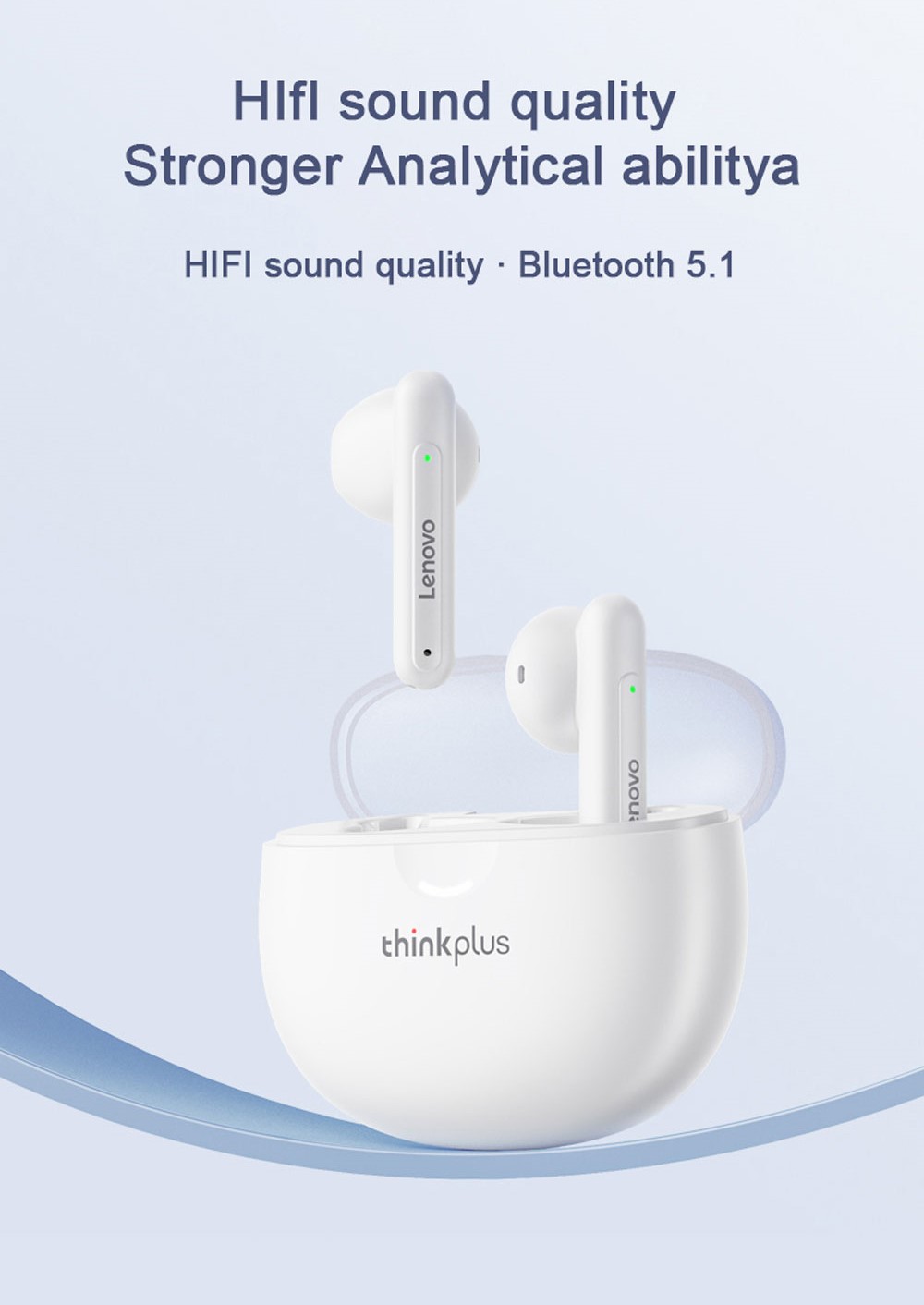 Lenovo LivePods LP1 Pro Wireless Earbuds. 
