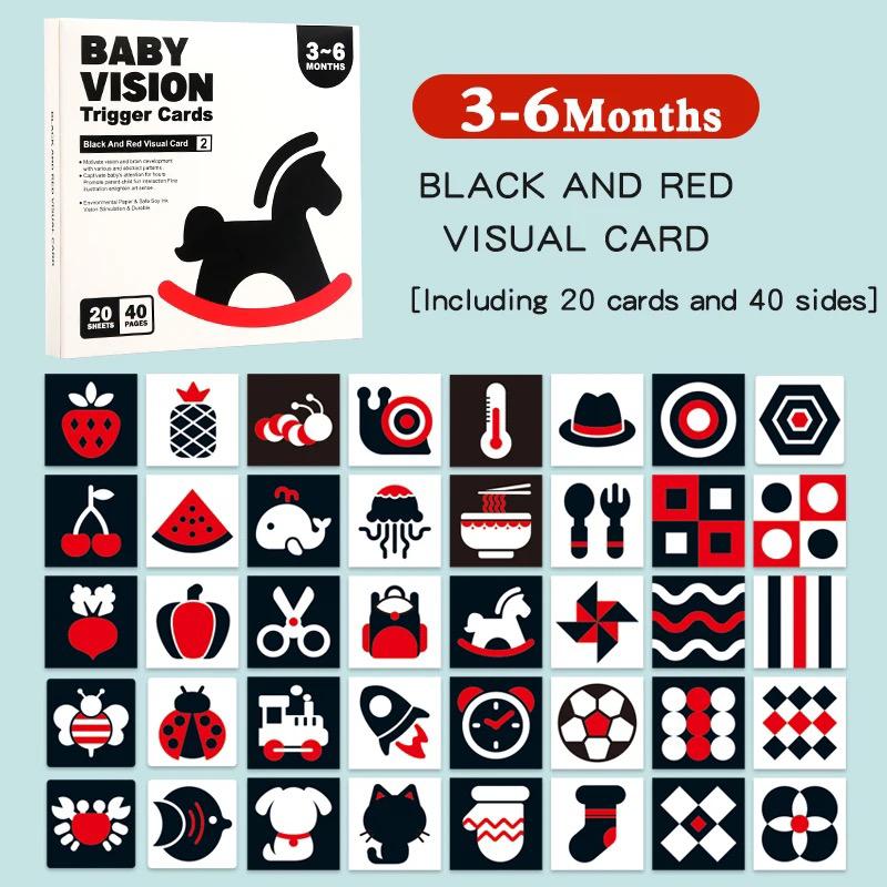 High Contrast Baby Visual Stimulation Cards(3-6). 