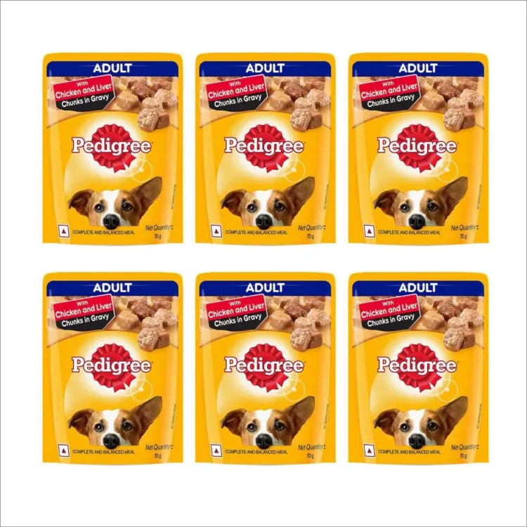 Pedigree chicken and liver chunks cheap pouch