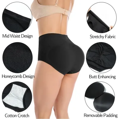 Women Underwear Lingerie Slimming Tummy Control Body Shaper Fake Ass Butt  Lifter Briefs Lady Sponge Padded Butt Push Up Panties