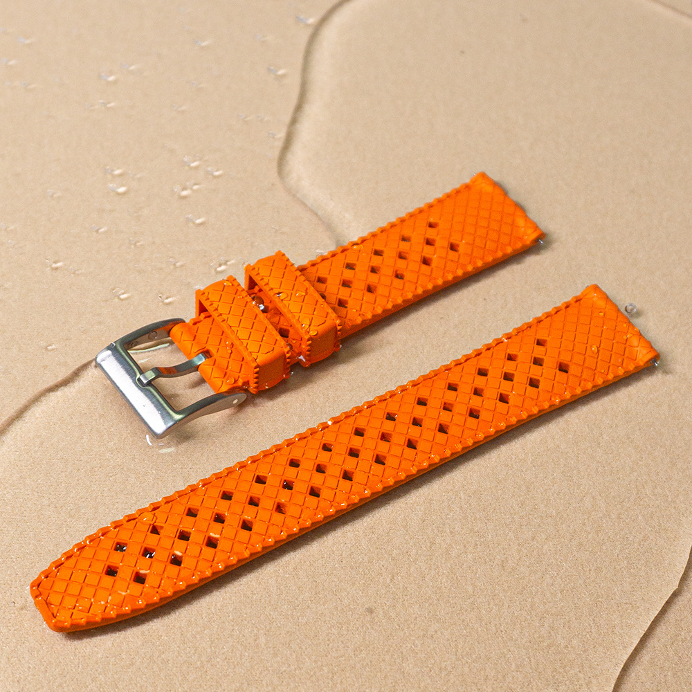 New Men's Universal Fluororubber Watch Band Days Abet Laolishi Omega West Iron Huacheng Seiko Casio 20 mm. 