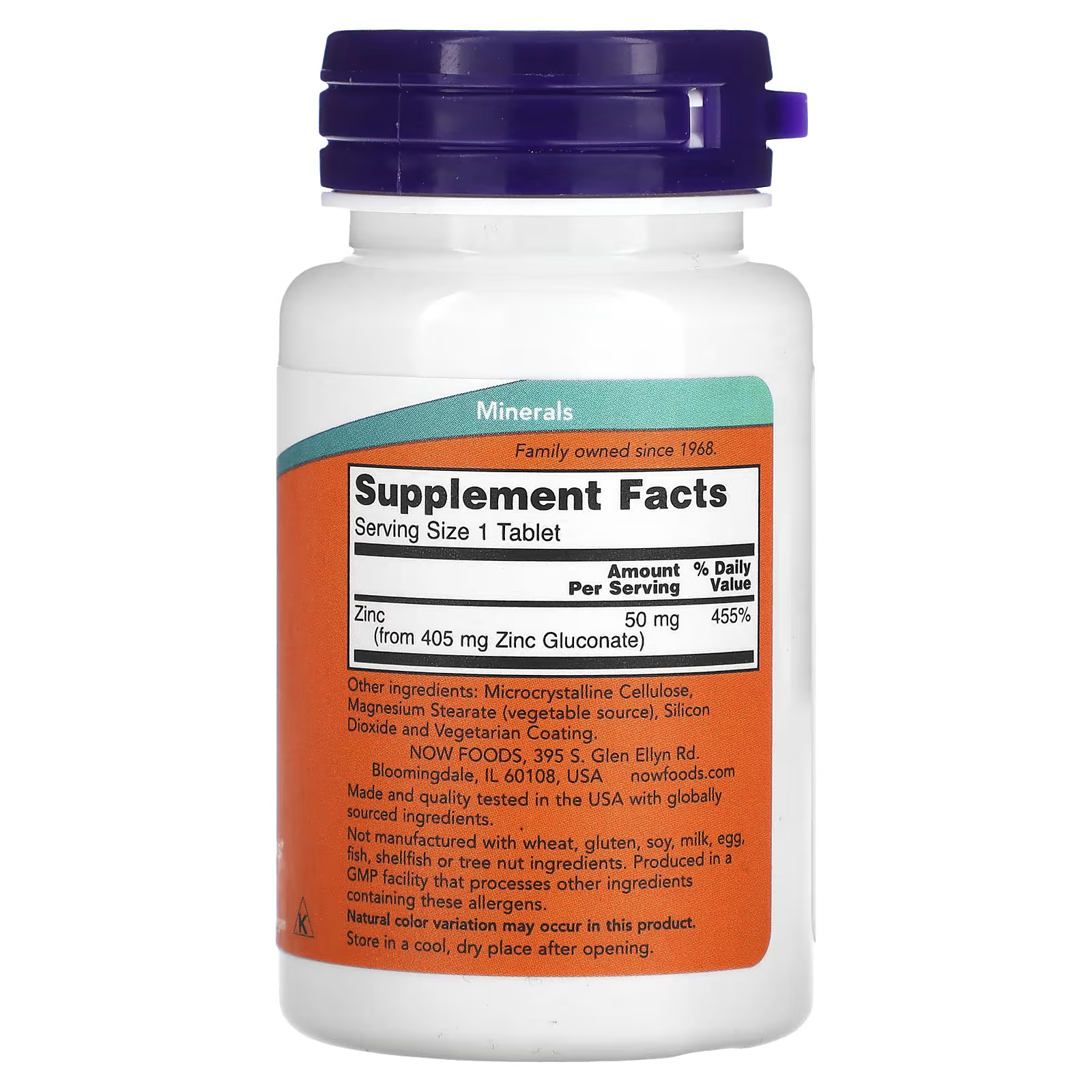NOW Foods, Zinc, 50 mg, 100 Tablets. 