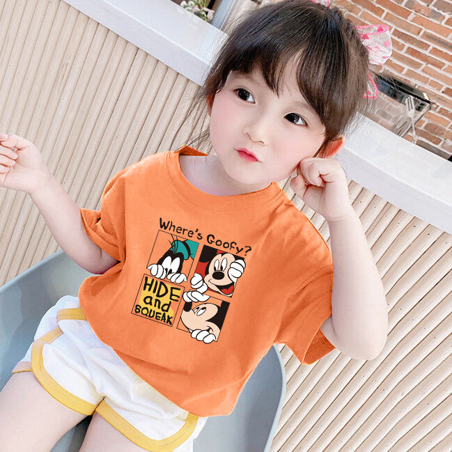 Kids Shirt Girl Big Girls Regular T Unisex Kids Tshirt T Shirt Budak Perempuan Murah 日韩T恤 Girl Clothes(Only 1pcs shirt)