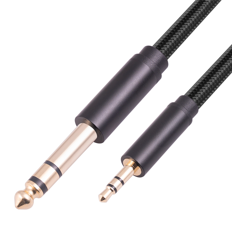Amplifier Audio Cable Aux Cable for Mixer Amplifier Gold Plated 3.5 Jack to 6.5 Jack Male to Male Audio Cable 1 Meter. 