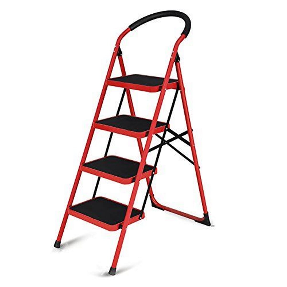Super Hub 4 Step Ladder, Folding Step Stool with AntiSlip Pedal