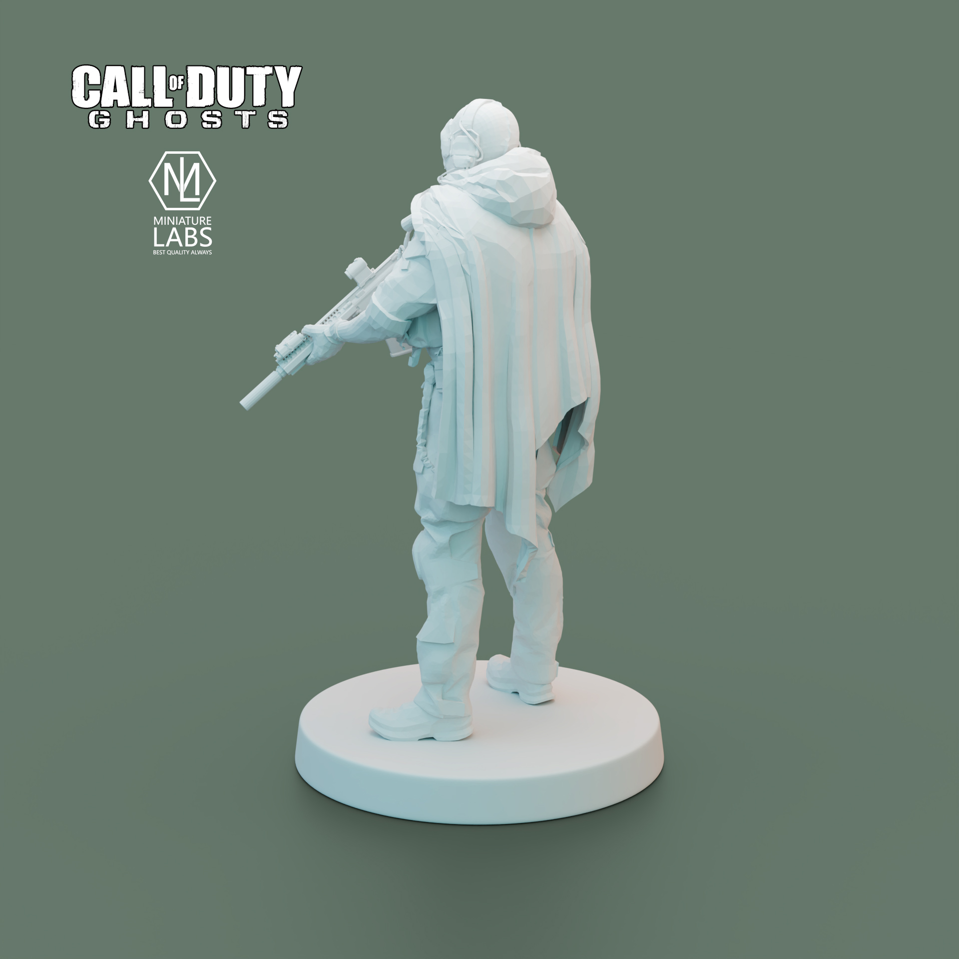𝐂𝐚𝐥𝐥 𝐨𝐟 𝐃𝐮𝐭𝐲 𝐆𝐡𝐨𝐬𝐭 Statue. High Quality 3D printed Famous game Character Ghost action figure. Perfect for gaming enthusiast and miniature lover.. 