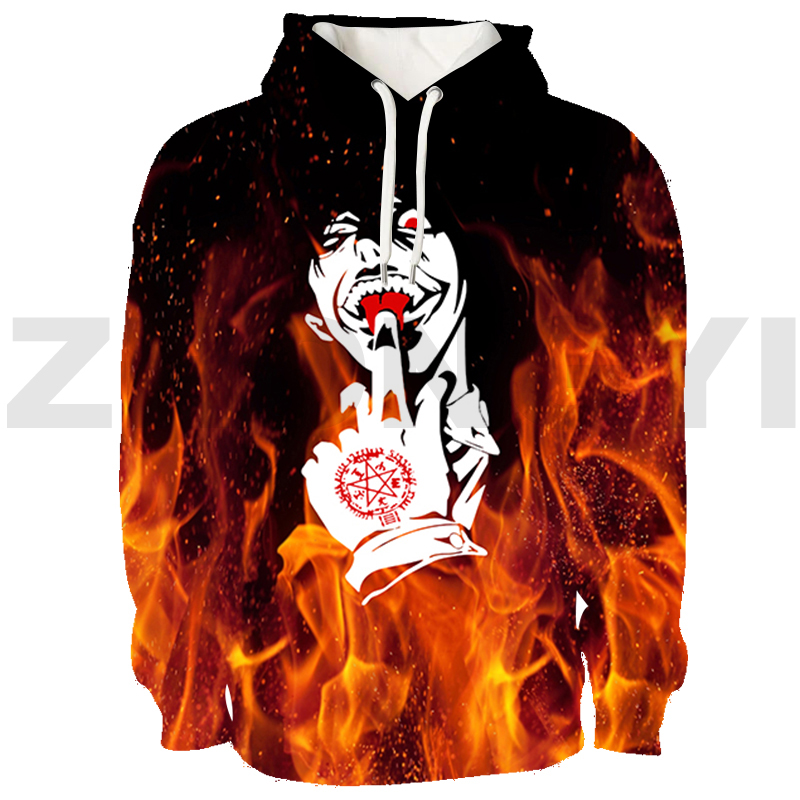 New Anime Hellsing Hoodies Men 3D Print Manga Alucard Eyes Sweatshirt Teenager Casual Long Sleeve Couple Clothes Cosplay Costume. 