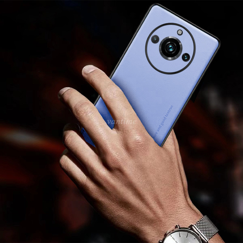 Vantime for Realme 11 Pro / 11 Pro+ Plus 5G Case Synthetic Leather Slim Matte Cover. 