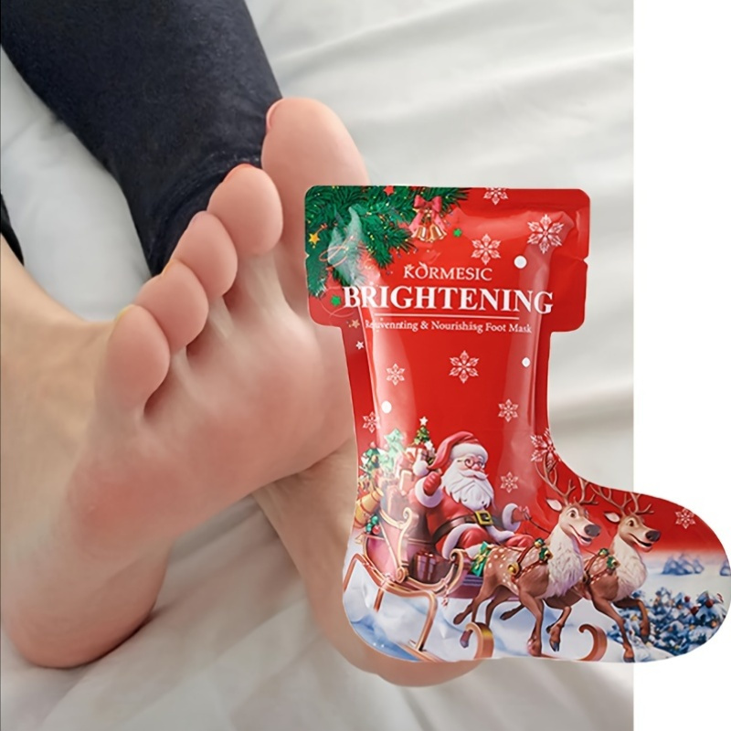 KORMESIC Christmas Foot Mask, GW279, Moisturizing & Nourishing Foot Care, Hypoallergenic, Alcohol-Free, Aloe Fragrance, Glycerin Formula, No Additional Components. 
