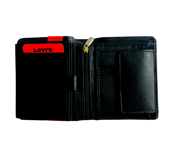 Men's New Black colour Genuine Leather Levis Book Type Wallet. 