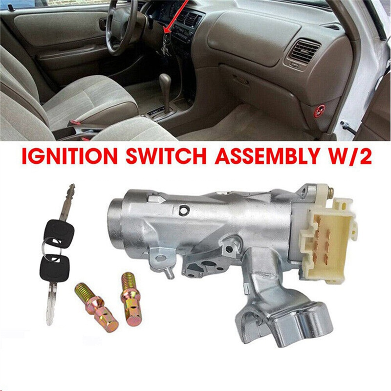 Replacement Accessories Ignition Switch Assembly W/2 Keys with Bracket for 1998 1999-2002 Toyota Corolla RAV4 45020-12-11 45250-38010. 