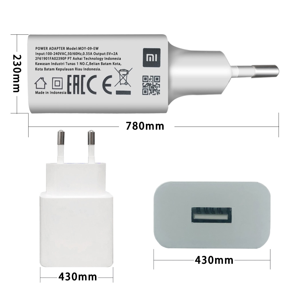 XIAOMI MDY-09-EW EU Micro USB Type C Data Cable Wall Charger For Mi 8 9 SE lite A1 6 5 A2 Mix 2 2s Redmi 4x 5 Plus Note 5 4 4X. 