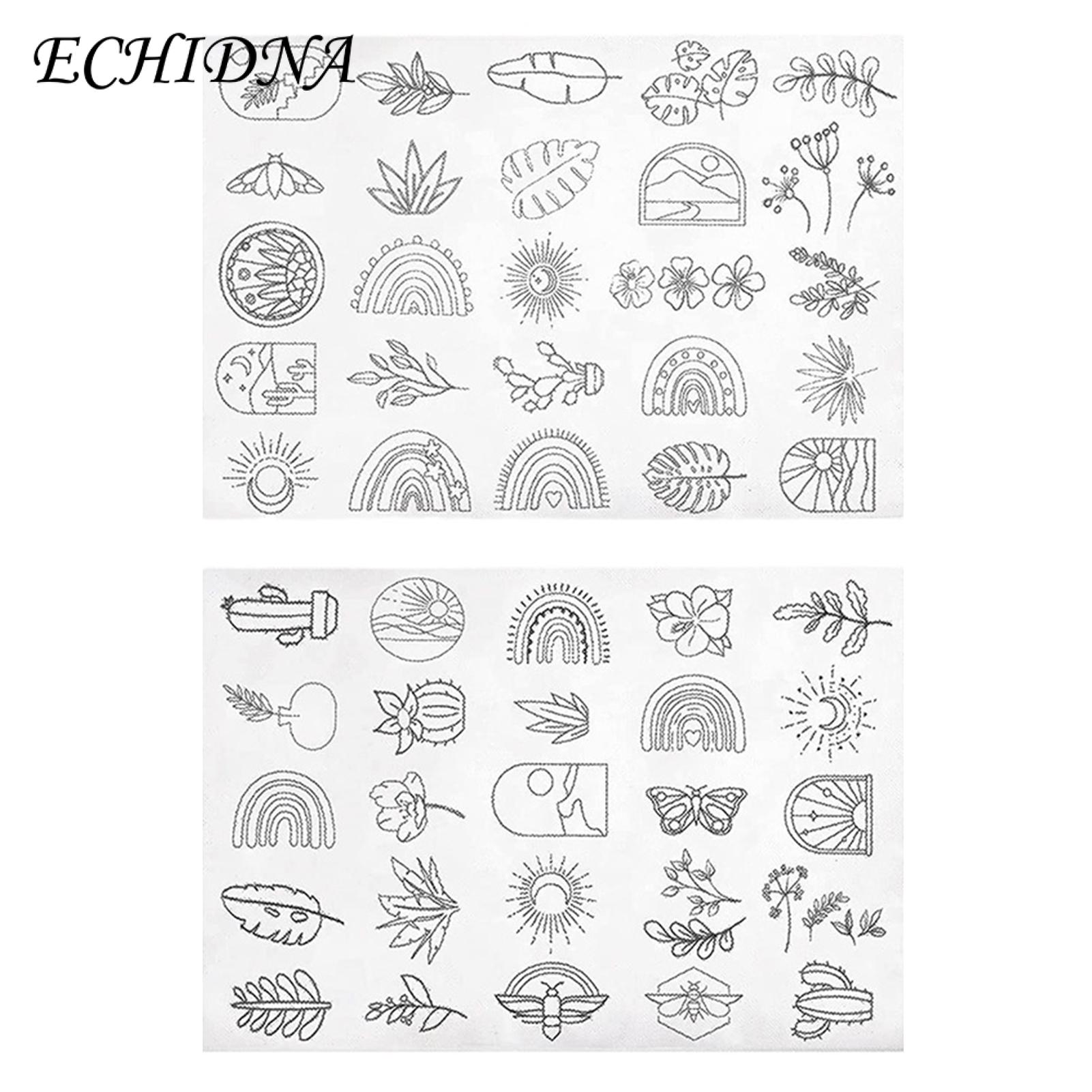 Peel Stick Embroidery Pattern 50pcs Easy to Use Beautiful Flower Leaf Embroidery Patterns for Home Diy Craft Embroidery Pattern. 