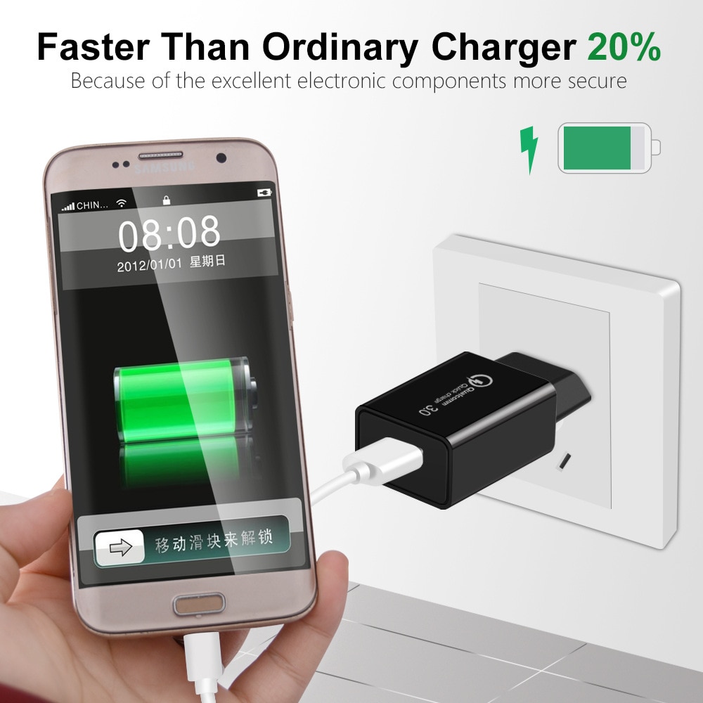18W 3A Fast Charger QC 3.0 USB Charger Quick Charge 3.0 Phone Charger for iPhone for Huawei Samsung Xiaomi 6 8 Redmi EU US Plug. 