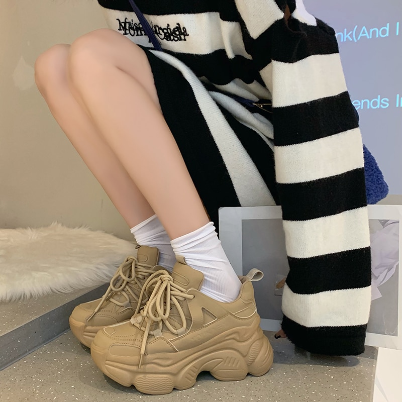 【Nightmaree】Luxury Shoes Women Designers Platform White Black Sneakers Platform Shoes for Women Ladies Casual Shoes Zapatillas Chunky Mujer. 