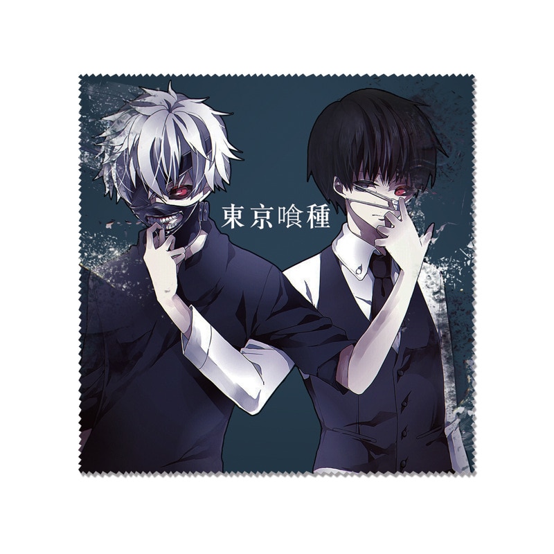 1PC 15x15cm Tokyo Ghoul kaneki ken Glass Cloth Eyeglass Cleaning Microfiber Lens Cloth. 