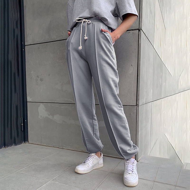 Casual ple Line Patchwork High Waist 