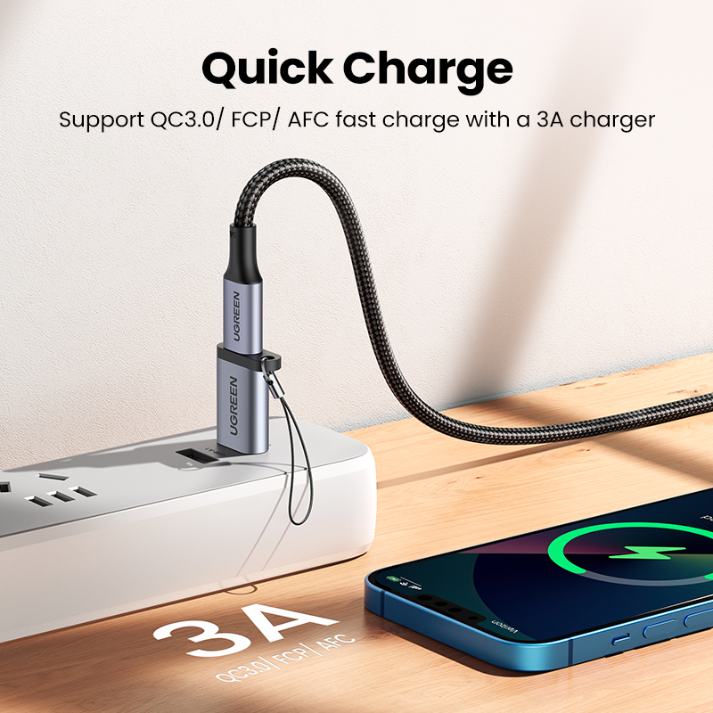 UGREEN USB C Adapter USB A 3.0 Male to USB 3.1 Type C Female Connector Type-c Adapter for Samsung S9 S8 Huawei P10 P20 USB C Hub-Aluminium Shell. 