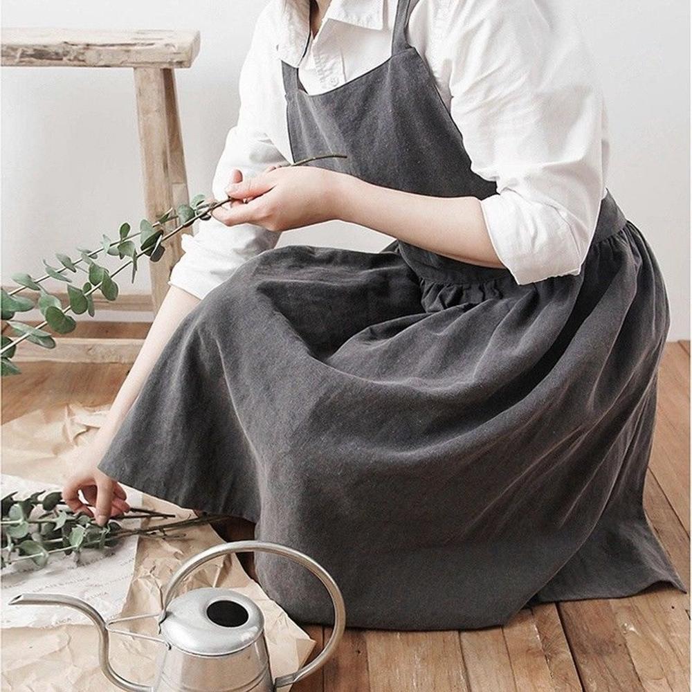 Japanese Cotton and Art Apron Coffee Shop Flower Shop Gardening Studio Preschool Teacher Work Clothes