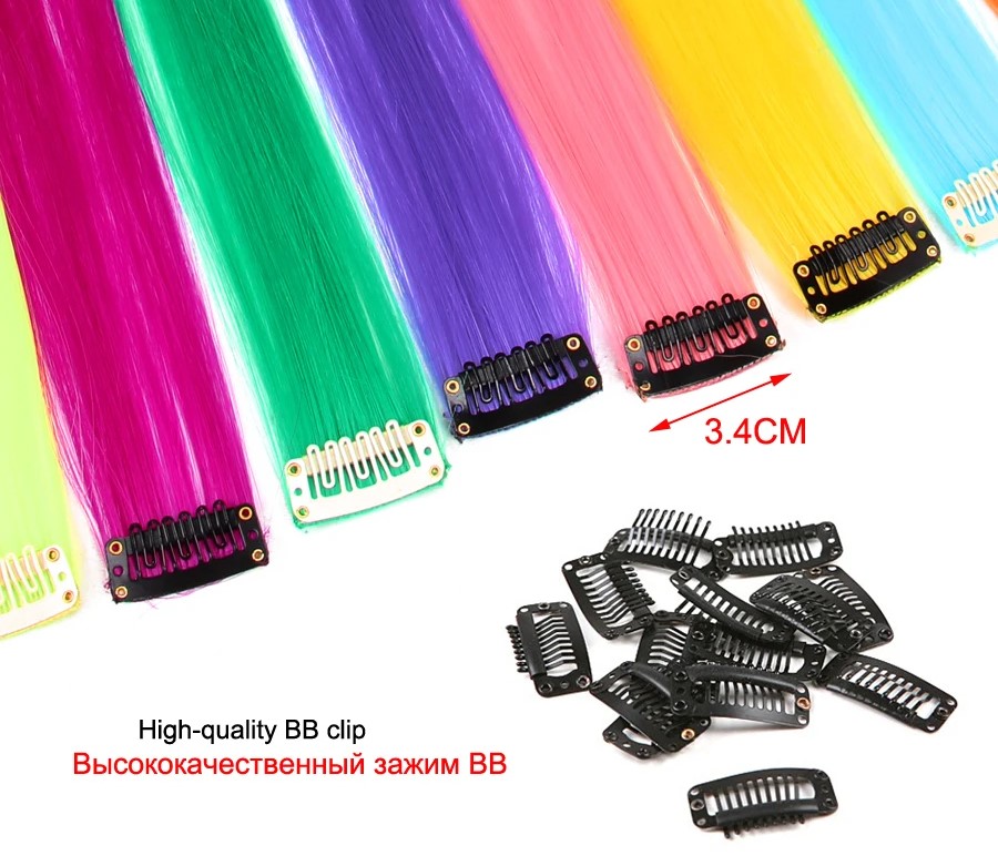 new Piece For Ombre Hair Extensions Pure Color Straight Long Synthetic Hair Fake Hair. 