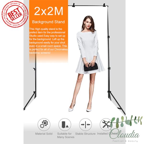 High quality cheap photography 2x2m aluminum alloy 2 setions photo studio background stand with carry bag
