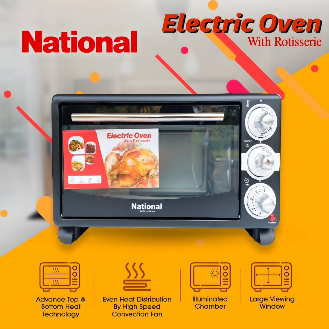 National Electric Oven 1.5kg grill & bake 23L