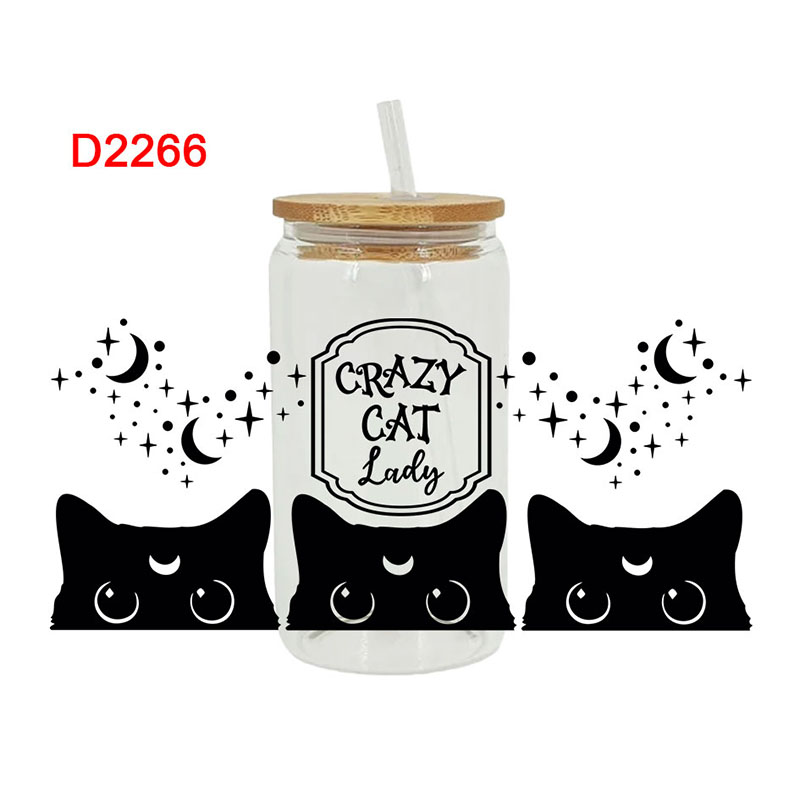3D UV DTF Transfers Stickers 16oz Cup Wraps Cow Dog Cat Animal Printed For DIY Glass Ceramic Metal Leather Etc. D2266. 