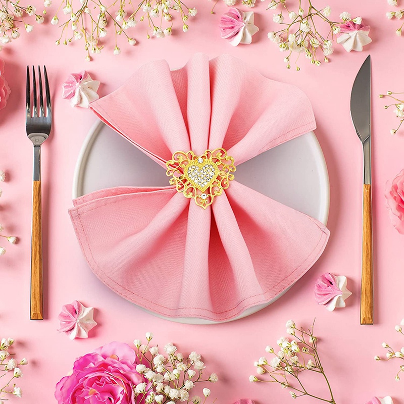 6 Pieces Napkin Rings Holder Heart Ring Buckle,gold 【69OFF!】