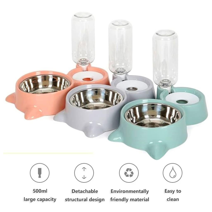 2-in-1 Pet Automatic Water Dispenser Food Bowl Dog Cat Rabbit Drinking Bowl Pets Food Bowls Food Dish Pet Feeders Auto Water Feeder Dog Bowl Feeder Travel Bowl Dog Plate Pet Plate Pets Food Bowl Dog Dish Pet Dish Food Grade Plastic Food Container Storage. 