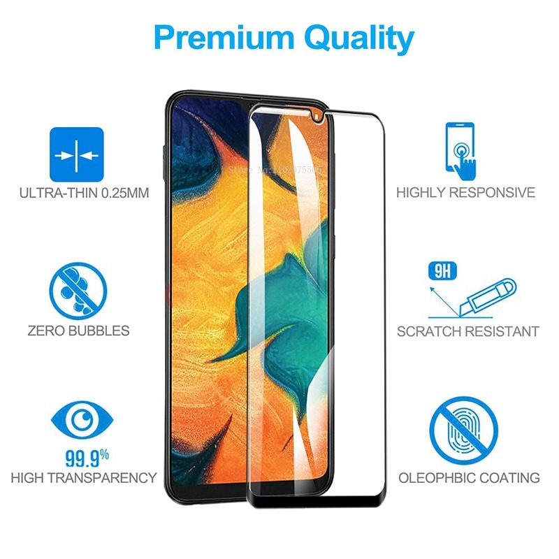 2Pcs 9D Full Tempered Glass For Samsung Galaxy A10 A20 A30 A40 A50 A60 A70 A80 A90 Screen Protector A10S M10S M20S Film. 