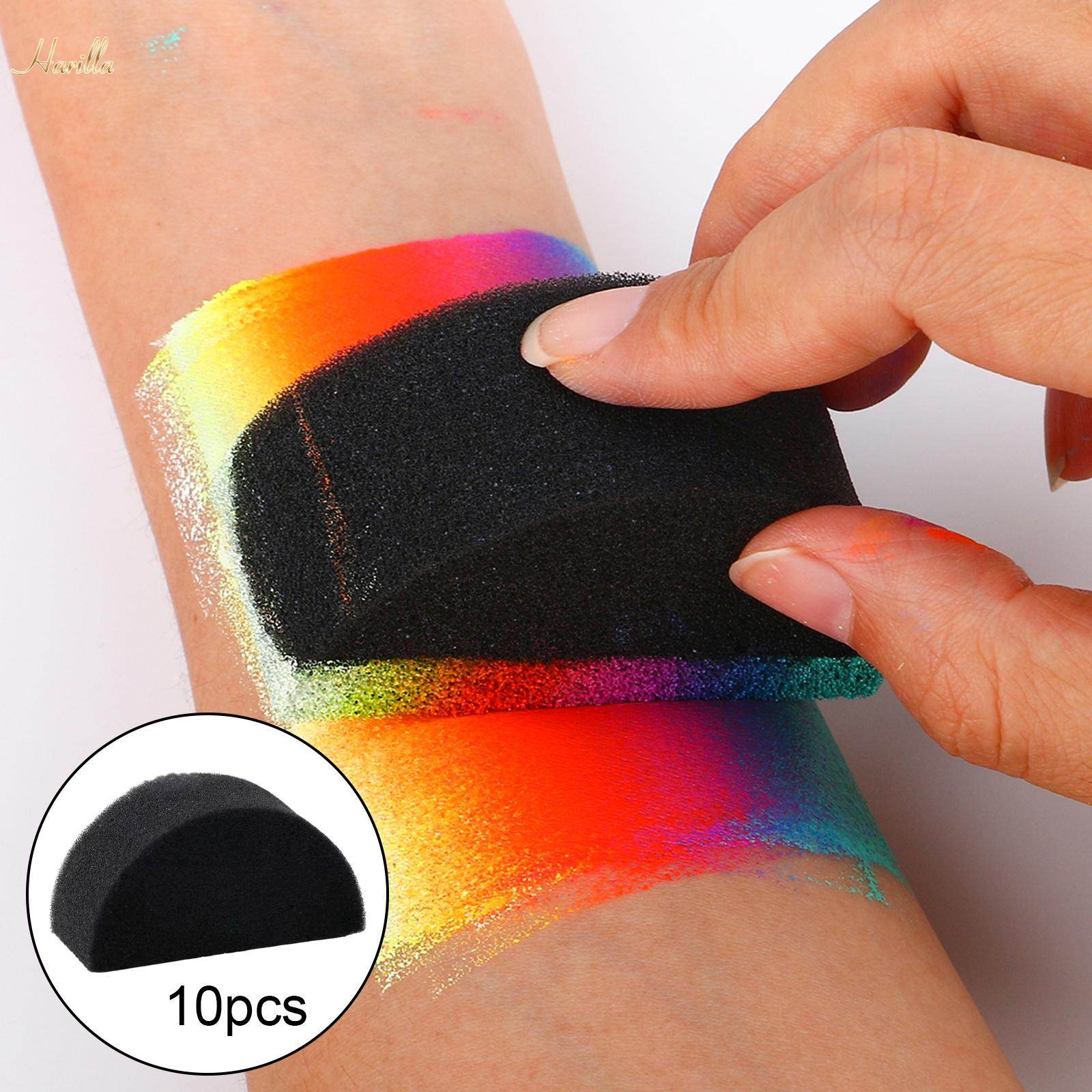 10Pcs Face Paint Sponge Face Painting Sponges High Density Face Painting Supplies Large Semicircle. 
