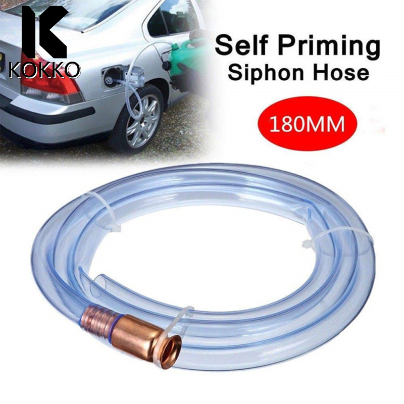 KOKKO Self Priming Siphon Hose, Crystal Clear Food Grade Tubing 5.9ft Length, 0.07in Thickness Multipurpose Siphon Hose For Water, Liquids, Oil & Gas, Aquarium Draining. 
