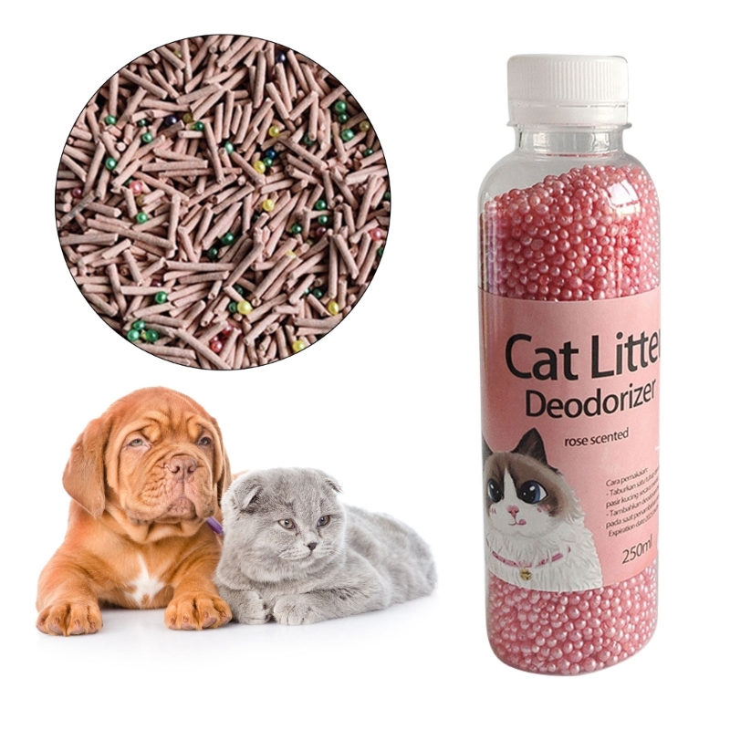 Cat Litter Deodorizer Litter Box Odor Eliminator Beads Refresh Active Carbon Natural-Extract Deodorant for Home 8 Ounces. 