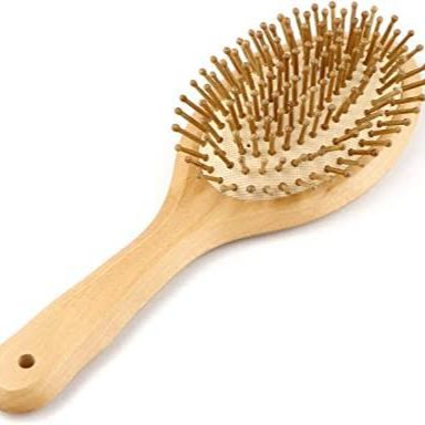 Natural Wood Hair Brush with Wooden Bristles Massage Scalp Comb