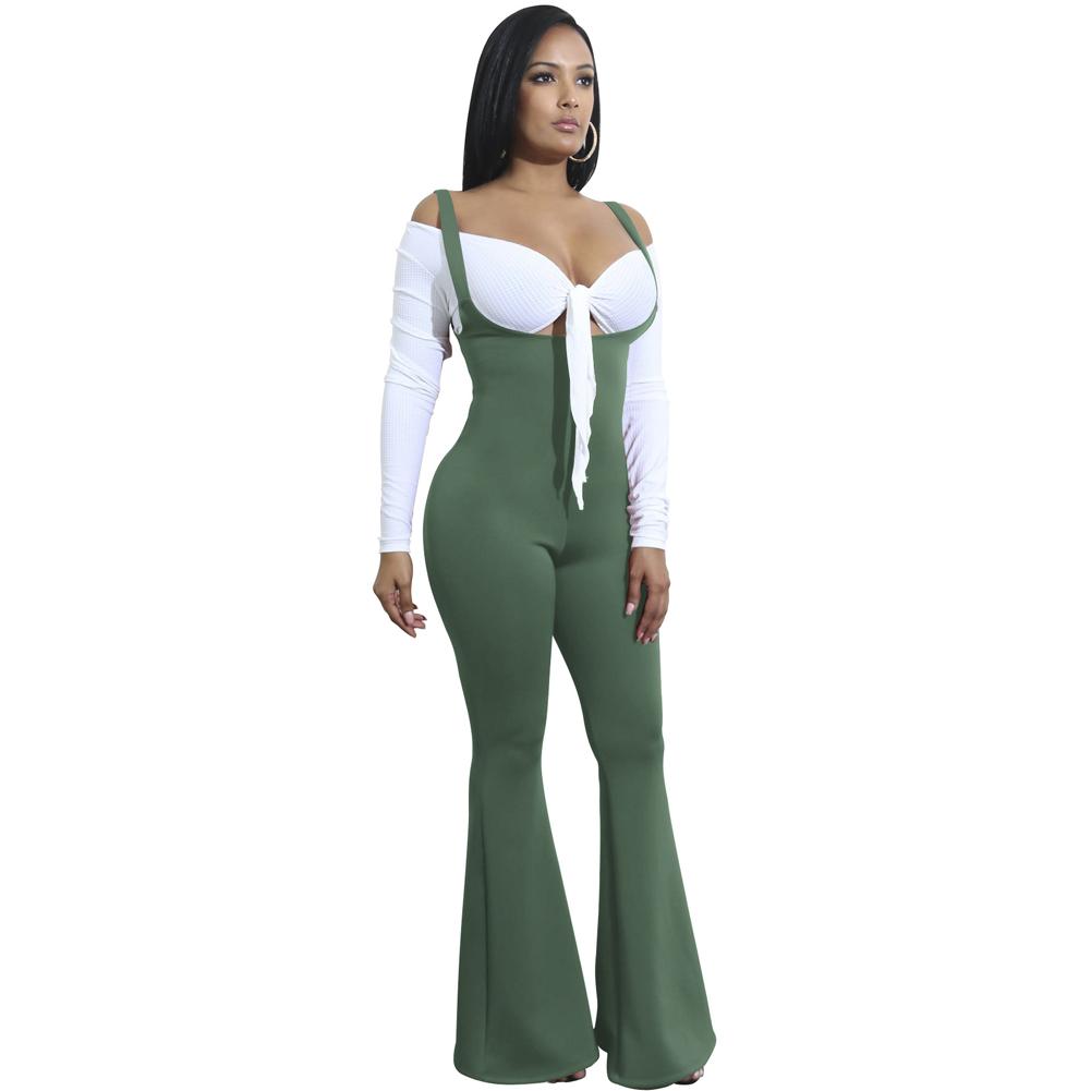 flared bottom jumpsuit