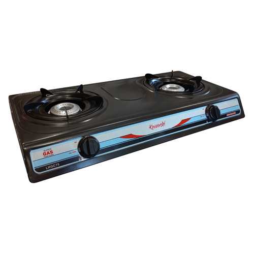 Kawashi 2 Burner Gas Cooker Non Stick (Black) with warranty Daraz.lk