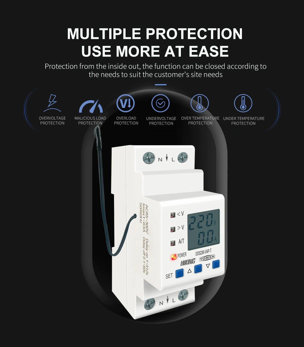 TOMZN HIKING DDS238-VAP Voltage & Current Protector Cutoff at Over/Under Voltage, Overcurrent, LCD display | Daraz.lk TOMZN HIKING DDS238-VAP Voltage & Current Protector Cutoff at Over/Under Voltage, Overcurrent, LCD display | Daraz.lk
