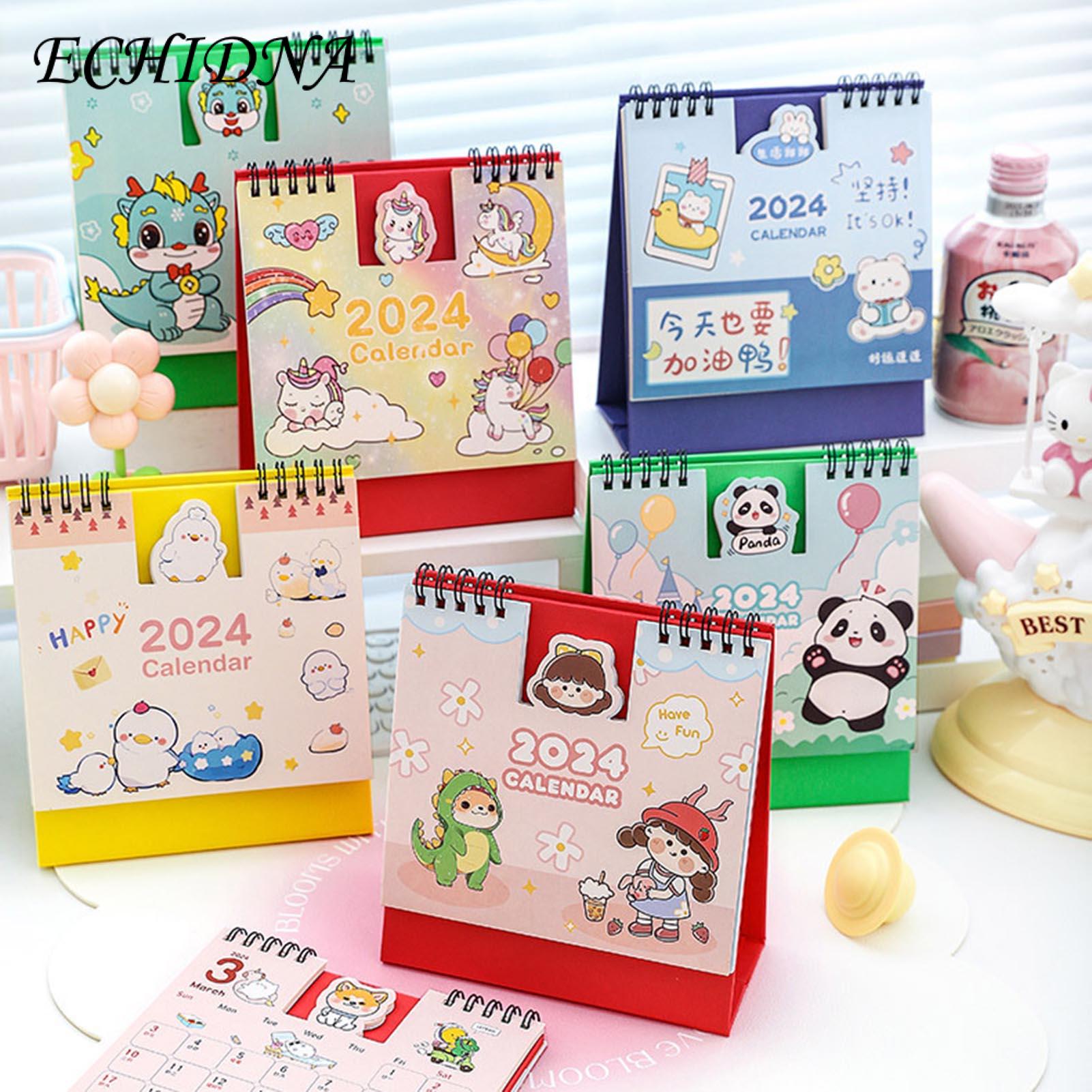 Desktop Calendar Adorable Cartoon Animal Desk Calendar 2023-2024 Monthly Planner for Southeast Asian Buyers 2024 Desk Calendar. 