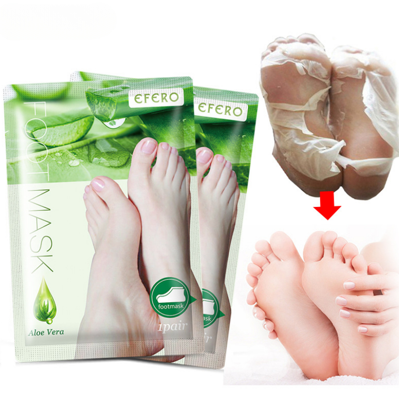 1Pair Aloe Vera Foot Mask Peeling for Legs Feet Mask Scrub Exfoliating Socks for Pedicure Anti Crack Heel Remove Skin Foot Patch