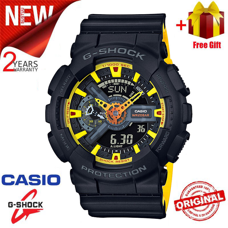 Ready Stock G Shock GA110 Men Watch Sport Watch Dual Time Display Water Resistant Shockproof and Waterproof World Time LED Auto Light Sports Wrist Watches GA 110BY 1A Daraz.lk