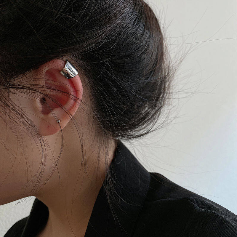 【ThinkWay】1PC Hip pop Steel Vintage Clip Earring for Teens Women Men No ear piercings Ear Cuffs Street Cool Style Ear Clip. 