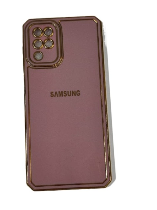 Samsung Galaxy A12 and M12 Gold Line Design High Quality Silicone Back Cover. 