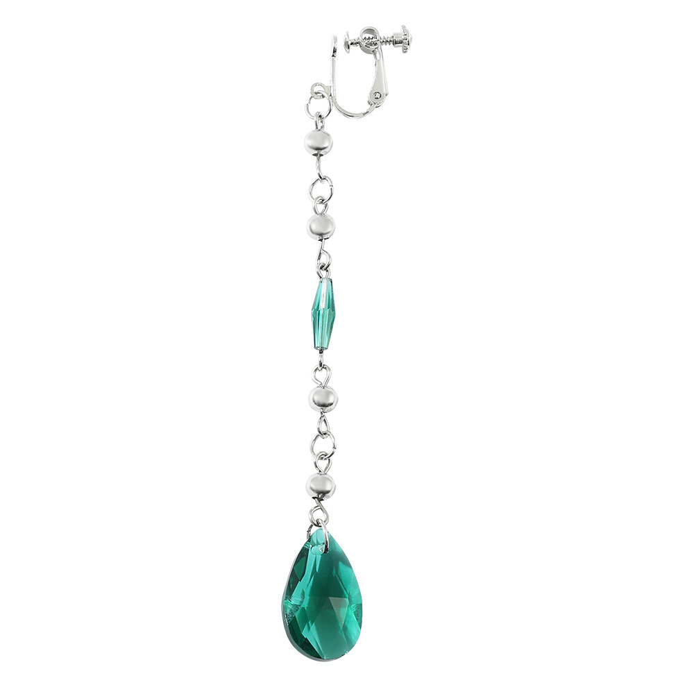 【IKE】Anime Vivy Fluorite Eye's Song Cosplay Vivy Earring Ear Clip 1 Pieces Long Green Gem Earclip Costume Accessory Cosplay Prop Gift