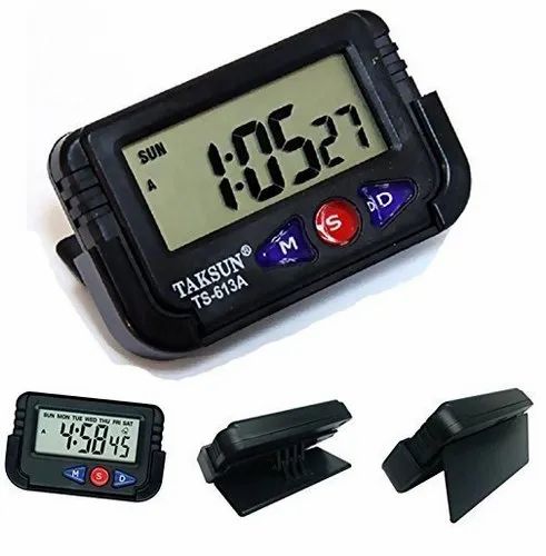 NAKO Digital Black Â Car Dashboard/Office Desk Alarm Clock and Stopwatch with Flexible Stand Clock In Daraz Flyer