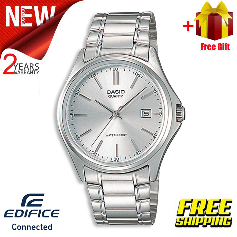 (Ready Stock) General Fashion EDIFICE MTP-1183 Series Silver Stainless Steel Men Watch MTP-1183A-7A