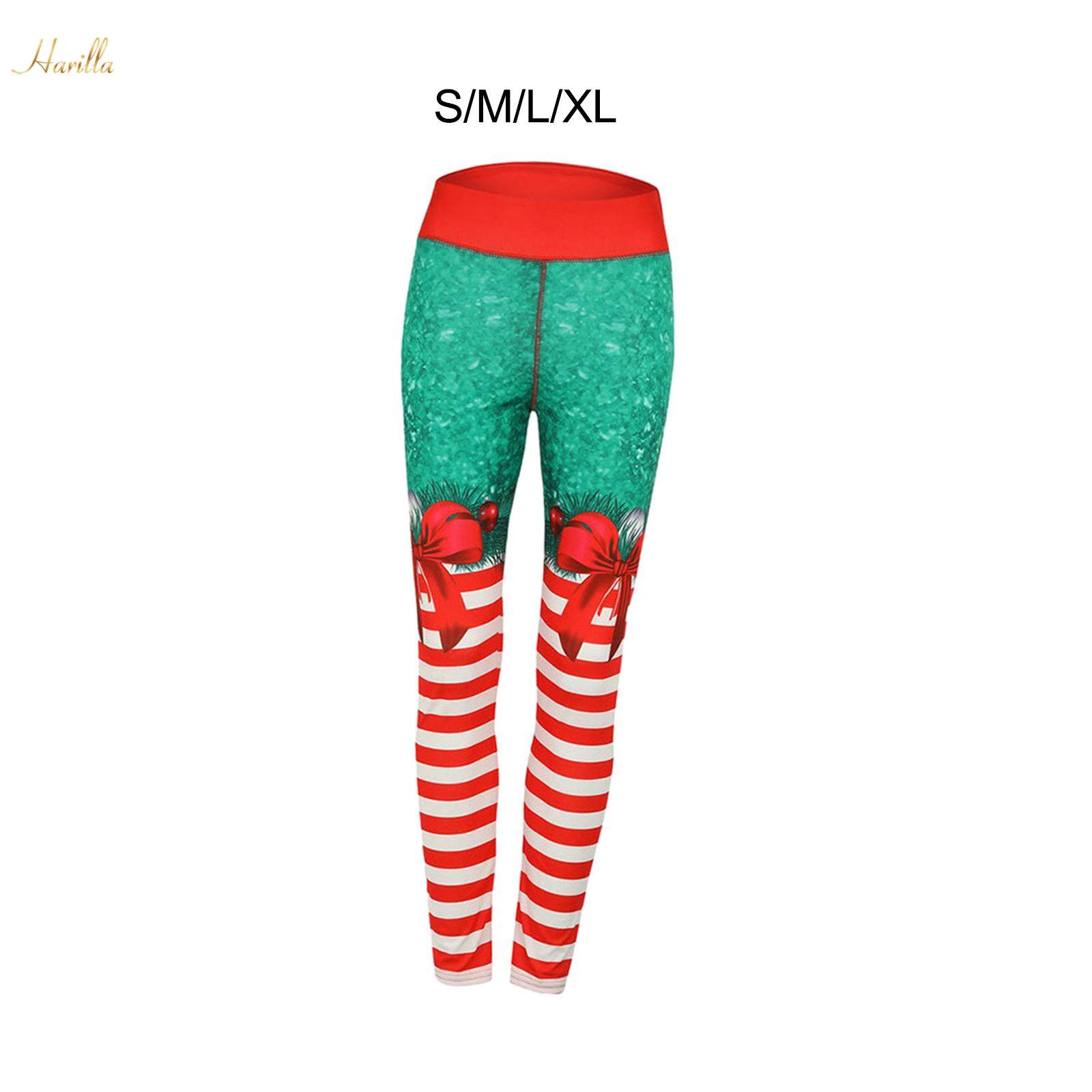 Christmas Workout Leggings Casual Female Pants Women's High Waisted Leggings S. 