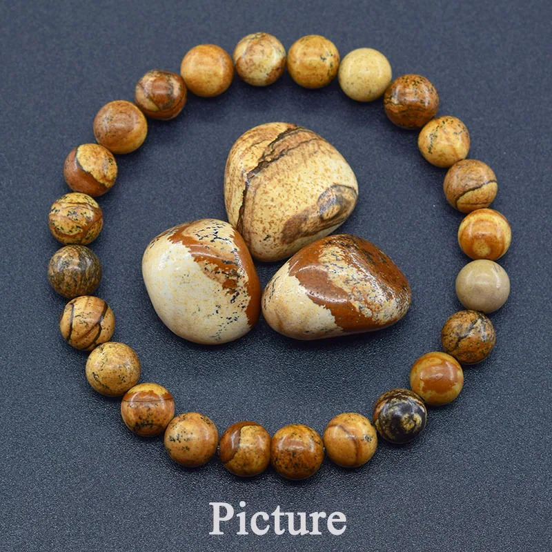 ZEBF-Original Reiki Blue Apatite Beads Bracelet Men Women Natural Lapis Lazuli Amethyst Yellow Tiger Eye Stone Beads Bracelet Jewelry. 