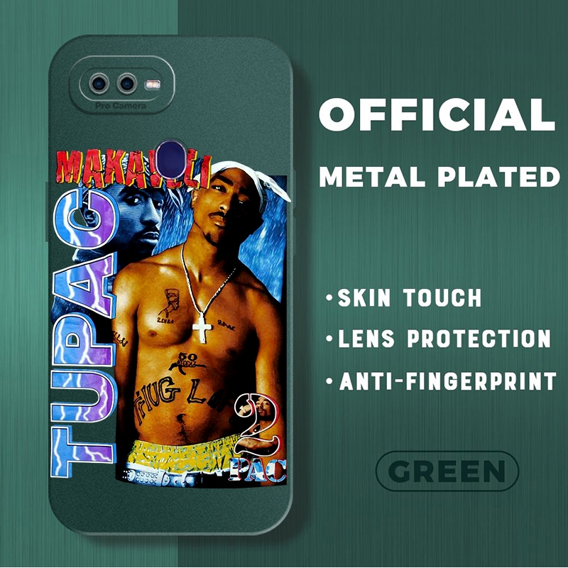 Realme2Pro U1 Street RAP Style 2PAC Pattern Soft Case Phone Casing Camera Lens Protector Full back Cover simple Silicone Cases. 